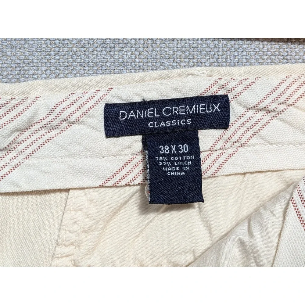 Daniel Cremieux Classics Mens Pants Beige 38x30 Linen Blend Breathable Pockets
